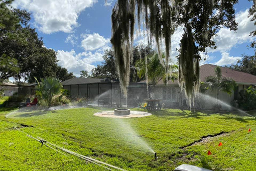 Wesley Chapel Commercial Property With Its Newly Installed Sprinkler for Irrigation