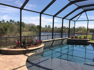 Pool in Wesley Chapel FL Made by Lawn Care Company Doing Water Feature Installation