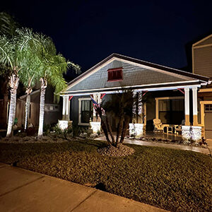 Well Lit Commercial Unit in Wesley Chapel FL After Landscaping Company Installed Lighting